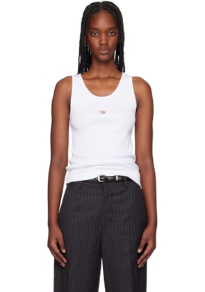 Maison Kitsuné White Baby Fox Ribbed Tank Top