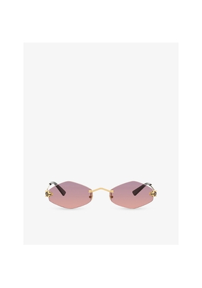 Womens Cartier ct0433S Cat Eye-Frame Metal Sunglasses