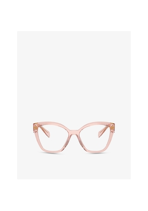 Womens Prada Pr20Zv Irregular-Frame Acetate Optical Glasses
