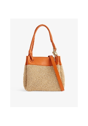 Womens Bottega Veneta Parachute Small Raffia Shoulder Bag
