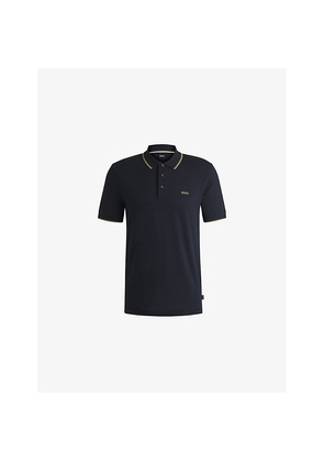 Mens Boss Branded Short-Sleeve Cotton Polo Shirt