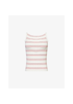 Womens Paige Yuelia Stripe-Print Stretch-Knit Tank Top