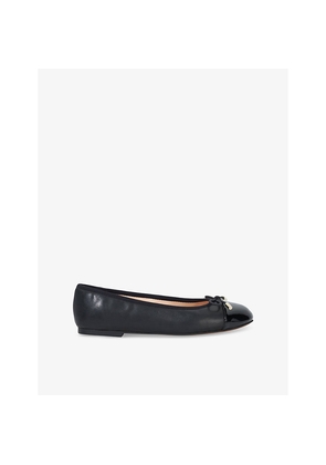 Womens Dune Highest Wide-Fit Leather Ballet Flats