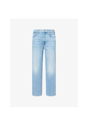 Womens Mother The Rambler Zip Ankle Straight-Leg Denim Jeans