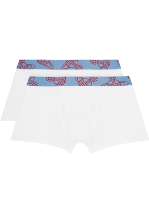 Vivienne Westwood Two-Pack White & Blue Band Boxer Briefs