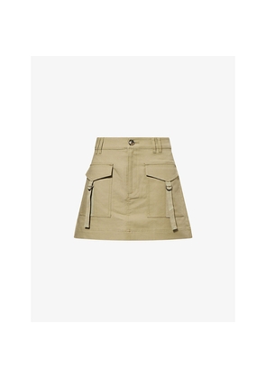 Womens Paige Kayla High-Rise Utility Cotton-Blend Mini Skirt