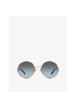 Chloe Ch0184S Round-Frame Metal Sunglasses