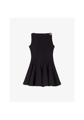 Womens Maje Sleeveless Tweed Cotton-Blend Mini Dress