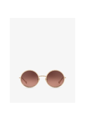 Chloe 6N000526 Oval-Frame Metal Sunglasses