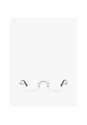 Womens Cartier ct0479O Rectangle-Frame Metal Optical Glasses
