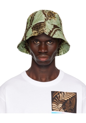 Dries Van Noten Khaki Printed Bucket Hat