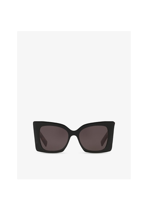 Womens Saint Laurent Ys000488 Blaze Rectangle-Frame Acetate Sunglasses