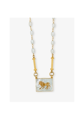 Womens La Maison Couture Ece London The Aslan III 22ct Yellow Gold Vermeil Mother Of Pearl and Pearl Necklace