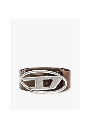 Mens Diesel B-1Dr Logo-Buckle Leather Belt
