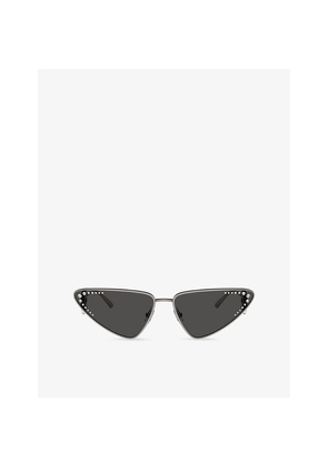 Womens Jimmy Choo Jc4001B Cat-Eye Metal Sunglasses