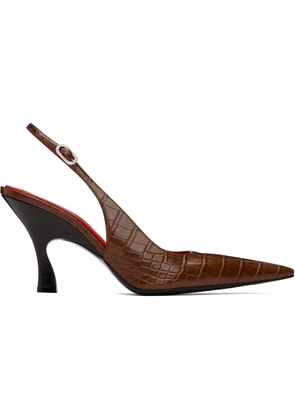 Stella McCartney Brown Elsa Pointed Toe Slingback Heels
