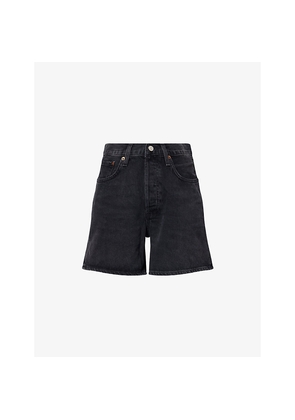 Womens Agolde V-Waist Mid-Rise Denim Shorts