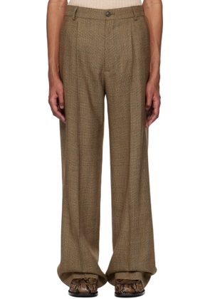 Dries Van Noten Beige Creased Trousers