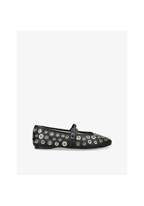 Womens Steve Madden Rejoice-S Eyelet-Embellished Ballet Flats
