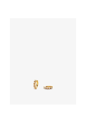 Womens Missoma Gemstone 18ct Yellow Gold Vermeil and Pearl Huggie Hoop Earrings