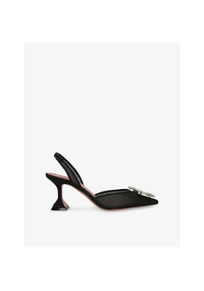 Womens Amina Muaddi Begum Sling 70 Heeled Mesh Sandals