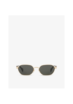 Gucci Gg1593S Rectangular-Frame Metal Sunglasses