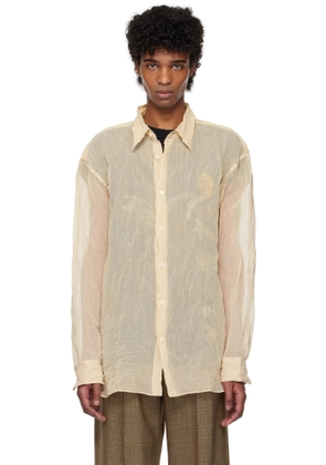 Dries Van Noten Beige Metallic Thread Shirt
