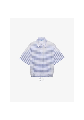 Womens Prada Striped Tie-Hem Cotton Shirt