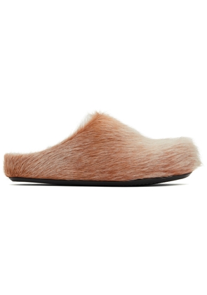 Marni Off-White & Orange Fussbett Sabot Slip-on Loafers