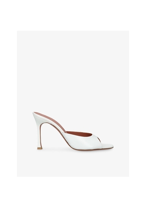 Womens Amina Muaddi Alexa 95 Leather Heeled Mules