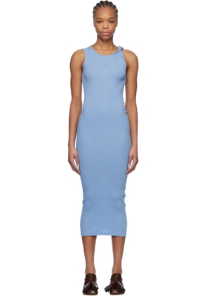 JW Anderson Blue Anchor Logo Twisted Strap Midi Dress