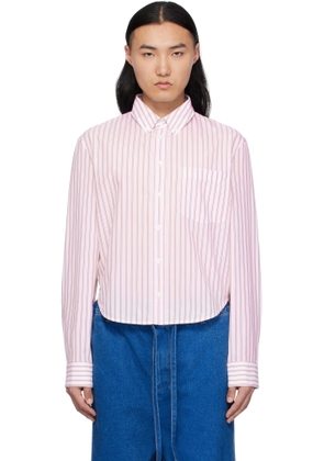 Marni Red & Off-White Poplin Stripe Long Sleeve Shirt