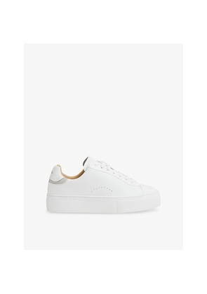 Womens Reiss Francesca Chunky-Sole Leather Low-Top Trainers