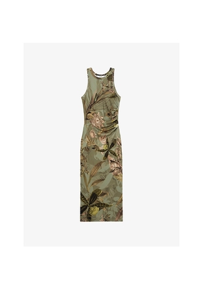 Womens Reiss x Nygb Lola Printed Sleeveless Stretch-Woven Midi Dress