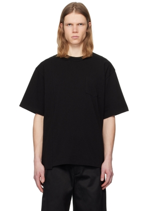 sacai Black Cotton Jersey T-shirt