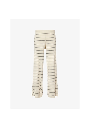 Womens Pretty Lavish Hattie Stripe-Print Ribbed-Knit Trousers