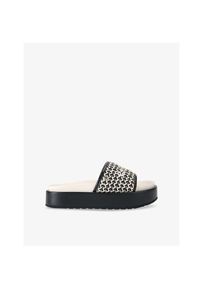 Womens Carvela Sorrento Flatform Faux-Leather Slider Sandals