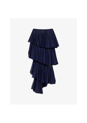 Womens Alaia Ruffled High-Waist Knitted Maxi Skirt
