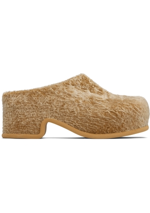 Dries Van Noten Beige Shearling Slip-on Loafers