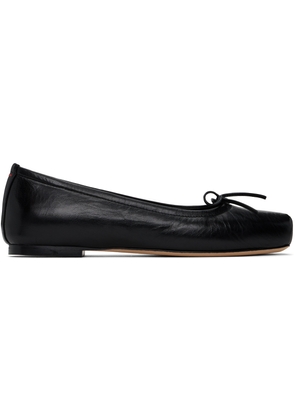 Aeyde Black Gabriella Leather Ballerina Flats