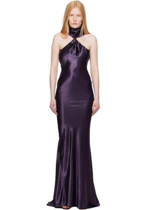 The Attico Purple Twisted Maxi Dress