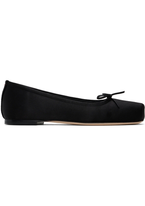 Aeyde Black Gabriella Satin Ballerina Flats