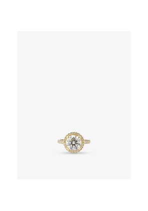Womens The Diamond Lab Halo 18ct Yellow-Gold and 3.14ct Brilliant-Cut Lab-Grown Diamond Ring
