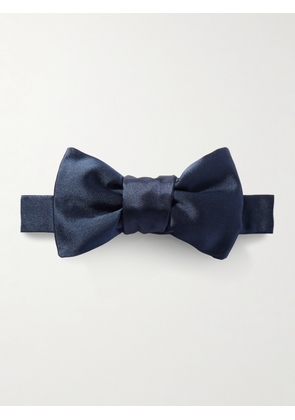 Charvet - Pre-Tied Silk-Satin Bow Tie - Men - Blue