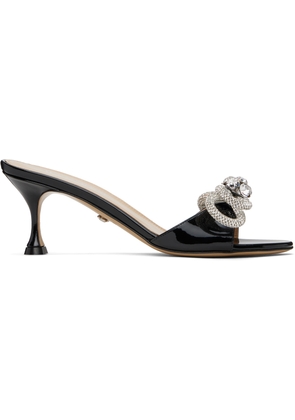 MACH & MACH Black Double Bow Patent Mules