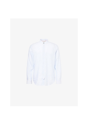 Mens Paul Smith Grandad-Collar Long-Sleeve Cotton and Linen-Blend Shirt