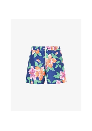 Mens Polo Ralph Lauren Flower-Print Brand-Patch Swim Shorts
