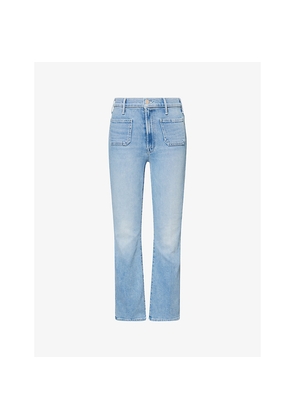 Womens Mother Hustler Patch-Pocket Cotton-Blend Jeans