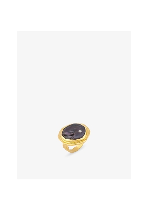 Womens La Maison Couture Ece London The Aphrodite's Tear Baroque 22ct Yellow Gold Vermeil Pearl and Zircon Ring