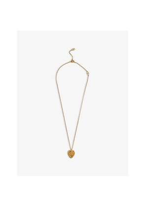 Womens Valentino Garavani Heart V-Logo Metal Necklace